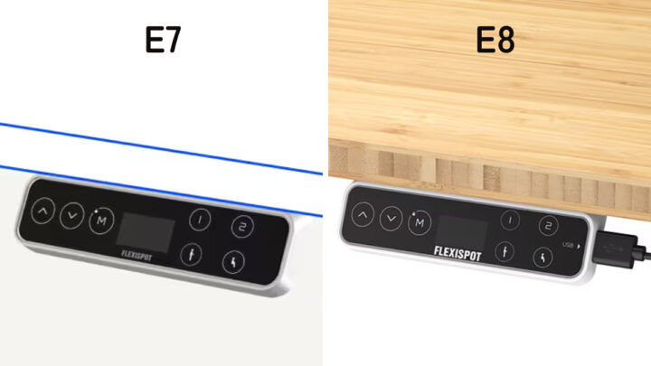 Difference between FlexiSpot E7 and E8 touch panels